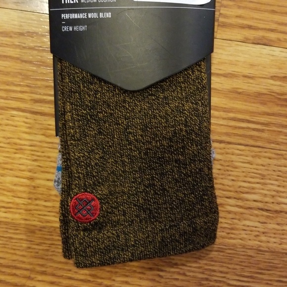NWT STANCE TREK Crew Height Wool Blend Brown - Picture 4 of 6